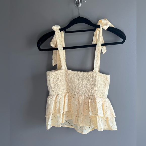 Lost + Wander peplum eyelet top summer xs - Picture 4 of 4